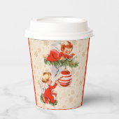 Engelen versieren de kerstboom papieren bekers (Voorkant)