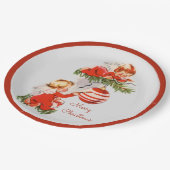 Engelen versieren de kerstboom papieren bordje (Gekanteld)