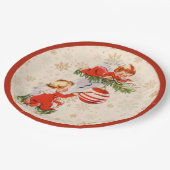 Engelen versieren de kerstboom papieren bordje (Gekanteld)