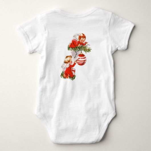 Engelen versieren de kerstboom romper (Achterkant)