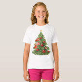 Engelen versieren de kerstboom t-shirt (Voorkant volledig)