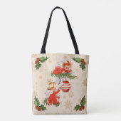 Engelen versieren de kerstboom tote bag (Achterkant)