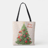 Engelen versieren de kerstboom tote bag (Achterkant)