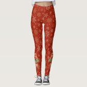 Engelen versieren | Gouden sneeuwvlokken | Red Leggings (Voorkant)
