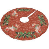 Engelen versieren rood | Gouden sneeuwvlokken Kerstboom Rok (Gekanteld)