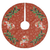 Engelen versieren rood | Gouden sneeuwvlokken Kerstboom Rok (Voorkant)