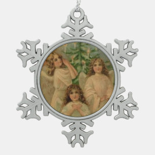 Engelen Vintage Victoriaanse Kunst Sneeuwvlok Orna Tin Sneeuwvlok Ornament
