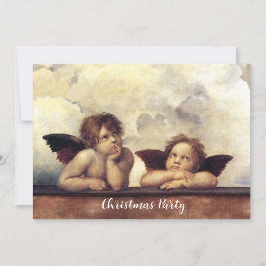 ENGELEN Vleugels Cherubs Raffaello Sanzio Kerstmis Kaart (Voorkant)
