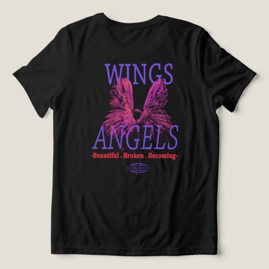 Engelen Vleugels Tri-Blend Shirt (Design achterkant)