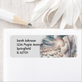 Engelen waken over je Scandinavische stijl Kerstmi Etiket (Insitu)