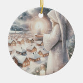 Engelen waken over je Scandinavische stijl Kerstmi Keramisch Ornament (Voorkant)