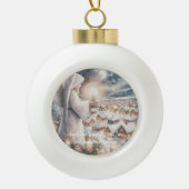 Engelen waken over je Scandinavische stijl Kerstmi Keramische Bal Ornament (Voorkant)