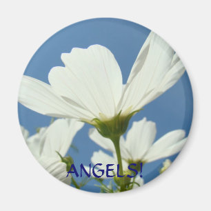 Engelen! Witte Madeliefjes Bloem Vleugels Magneet 