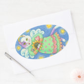 ENGELEN ZIJN KIJKEN, KAT STICKERS Ovaal, Blad (Envelop)