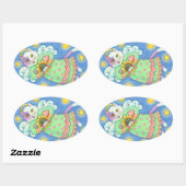 ENGELEN ZIJN KIJKEN, KAT STICKERS Ovaal, Blad (Vel)