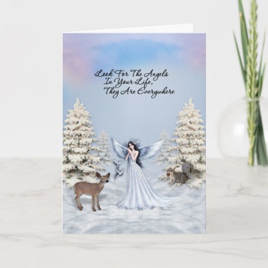 Engelen zijn overal Wenskaart Feestdagen Kaart (Voorkant)
