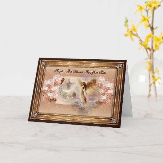 Engelen zijn voor altijd aan je zijde kaart (Gele Bloem)