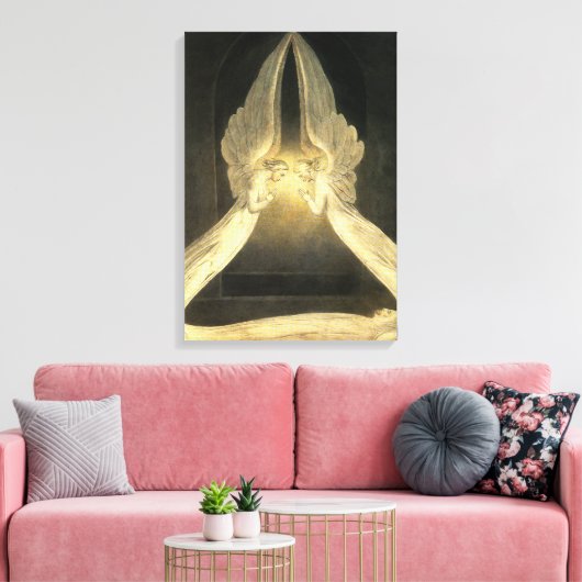  engelen zweven over Jezus Christus Canvas Afdruk (Insitu (Woonkamer))