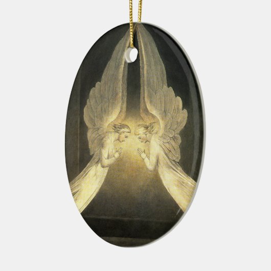  engelen zweven over Jezus Christus Keramisch Ornament (Links)