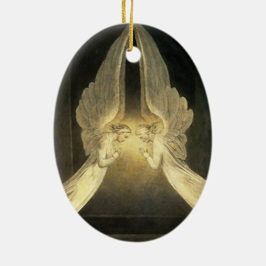  engelen zweven over Jezus Christus Keramisch Ornament (Achterkant)