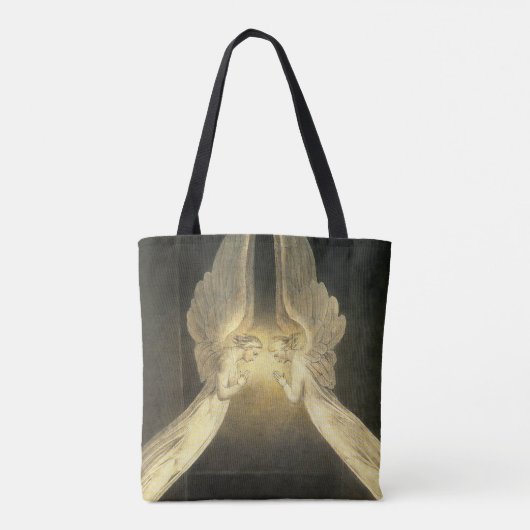  engelen zweven over Jezus Christus Tote Bag (Achterkant)