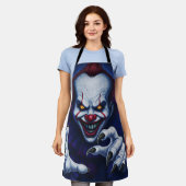 Engelenbak apron met griezelclown schort (Gedragen)
