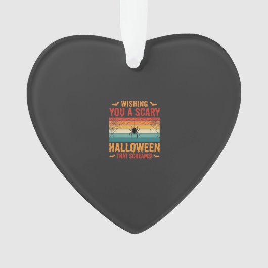 Engelenbak Halloween Spinnenweb Zonsondergang Desi Ornament (voorkant)