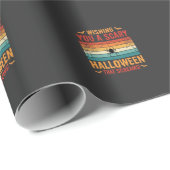 Engeleng Halloween Spinnenweb Zonsondergang Ontwer Cadeaupapier (Rol Hoek)