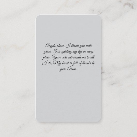Engelengebed voor dankbaarheid Kaart Visitekaartje (Achterkant)