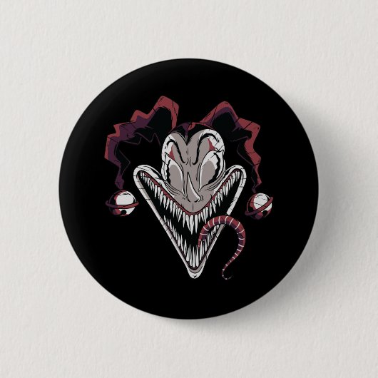 Engelengrimmig Clown Gezicht Halloween Ontwerp Ronde Button 5,7 Cm (Voorkant)