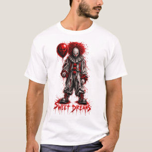 Engelengrimmige Horror Clown met Rode Ballon PNG – T-shirt