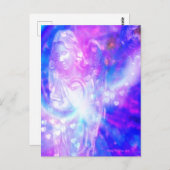 engelenharten bidden mooie Paarse Waterverf Briefkaart (Voorkant / Achterkant)