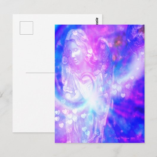 engelenharten bidden mooie Paarse Waterverf Briefkaart (Voorkant / Achterkant)