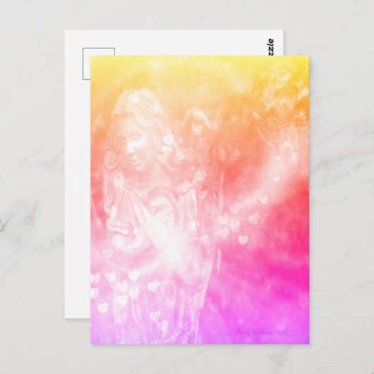 engelenharten bidden roze mooie Waterverf kunst Briefkaart (Voorkant / Achterkant)