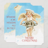  engelenkok Holly Christmas cake Feestdagenkaart (Voorkant / Achterkant)