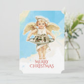  engelenkok Holly Christmas cake Feestdagenkaart (Staand voorkant)