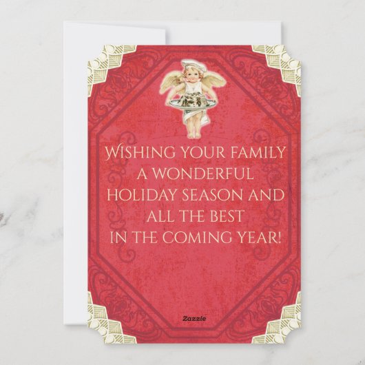  engelenkok Holly Christmas cake Feestdagenkaart (Achterkant)