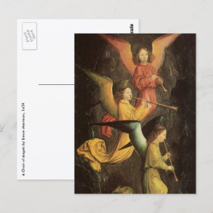 Engelenkoor door Simon Marmion, Renaissancekunst Briefkaart