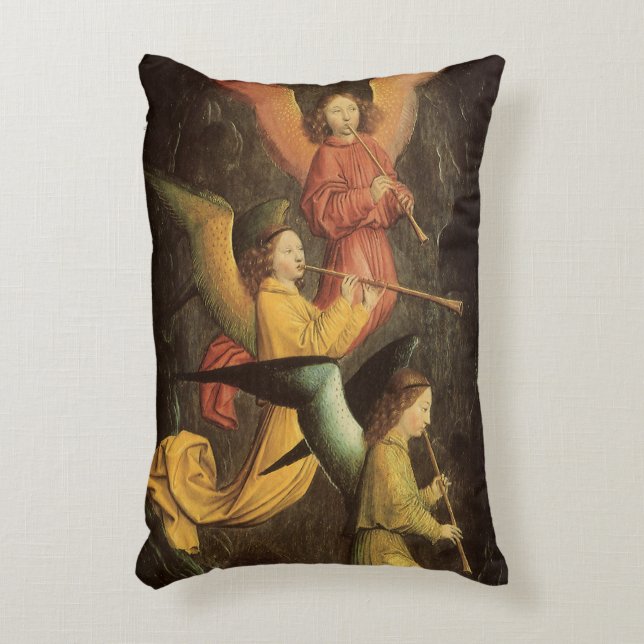 Engelenkoor van Simon Marmion, Renaissancekunst Accent Kussen (Voorkant(Verticaal))