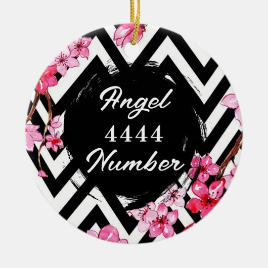 Engelennummer "4444" keramisch ornament (Voorkant)