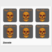 Engelens Halloween-schedel met rode ogen Vierkante Sticker (Vel)