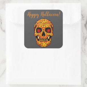 Engelens Halloween-schedel met rode ogen Vierkante Sticker