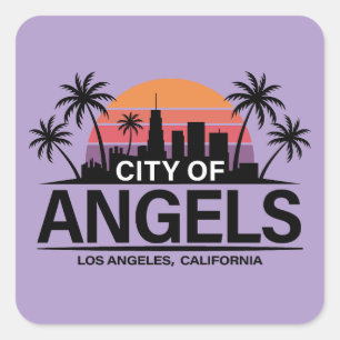 Engelenstad, Los Angeles, Californië Vierkante Sticker