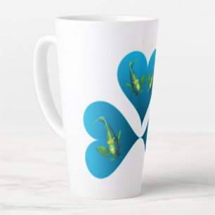 Engelenvissen Tweeling - Drie Blauwe Hart Illustra Latte Mok