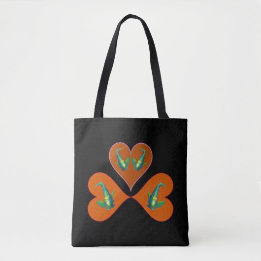 Engelenvissen Tweeling - Drie Rode Hart Illustrati Tote Bag (Voorkant)