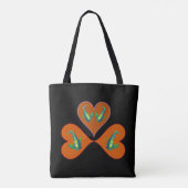 Engelenvissen Tweeling - Drie Rode Hart Illustrati Tote Bag (Achterkant)