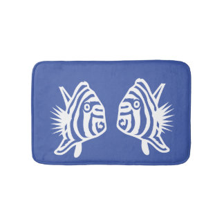 Engelenvissen Zachte Blauw-witte kustdecoratie Badmat