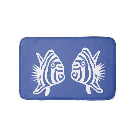 Engelenvissen Zachte Blauw-witte kustdecoratie Badmat (Voorkant)