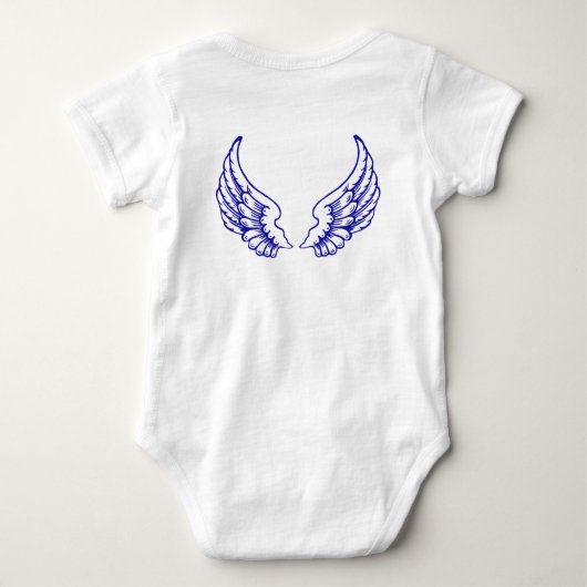 Engelenvleugels Baby Body Blauw Romper (Achterkant)