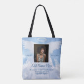Engelenvleugels Herinneringsfoto Herdenking Tote Bag (Achterkant)